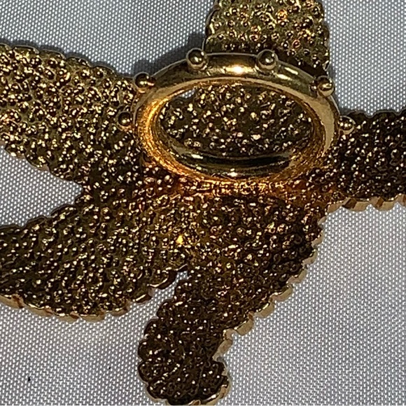 🍔SOLD🍔VERSACE Size 7 14k gold plated crystal STARFISH Tréspr de la Mer RING - Picture 11 of 11